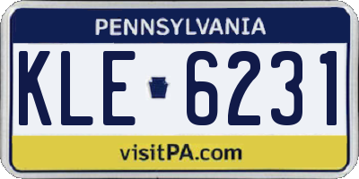 PA license plate KLE6231