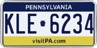 PA license plate KLE6234