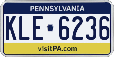 PA license plate KLE6236
