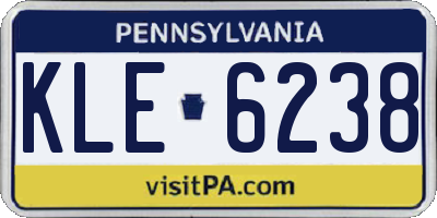 PA license plate KLE6238