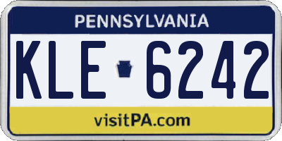 PA license plate KLE6242