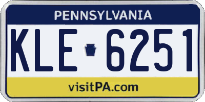 PA license plate KLE6251