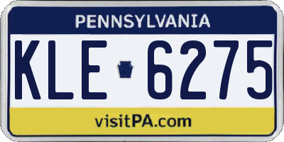 PA license plate KLE6275