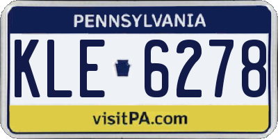 PA license plate KLE6278