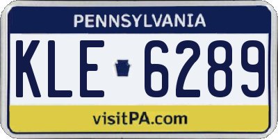 PA license plate KLE6289