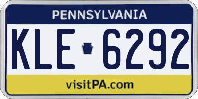 PA license plate KLE6292