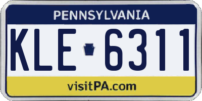 PA license plate KLE6311