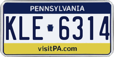 PA license plate KLE6314