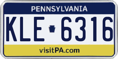 PA license plate KLE6316