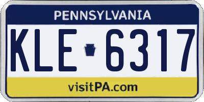 PA license plate KLE6317