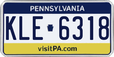 PA license plate KLE6318
