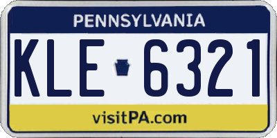 PA license plate KLE6321