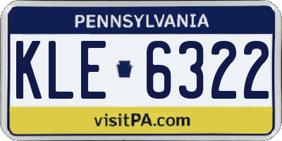 PA license plate KLE6322
