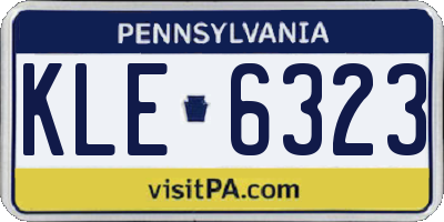 PA license plate KLE6323