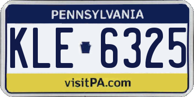 PA license plate KLE6325