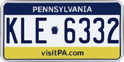 PA license plate KLE6332