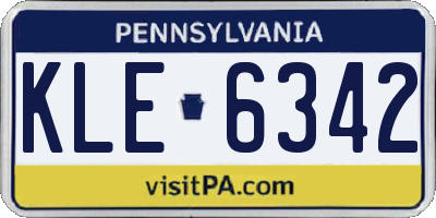 PA license plate KLE6342