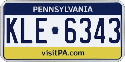 PA license plate KLE6343