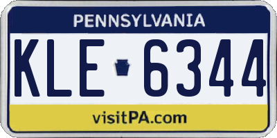 PA license plate KLE6344