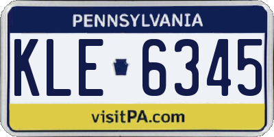 PA license plate KLE6345