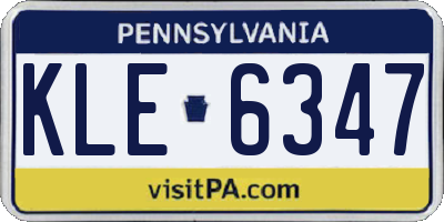 PA license plate KLE6347