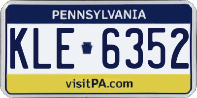 PA license plate KLE6352