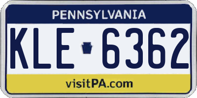 PA license plate KLE6362