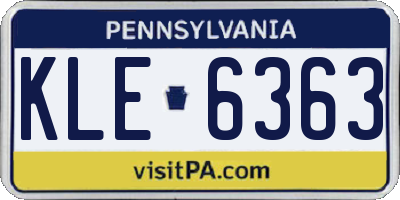 PA license plate KLE6363