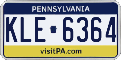PA license plate KLE6364