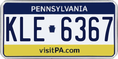 PA license plate KLE6367