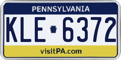 PA license plate KLE6372