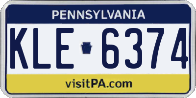 PA license plate KLE6374