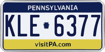 PA license plate KLE6377