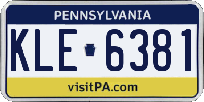 PA license plate KLE6381