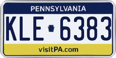 PA license plate KLE6383