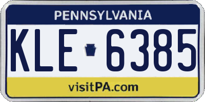 PA license plate KLE6385