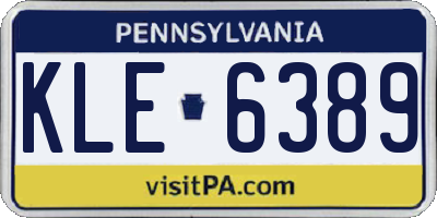 PA license plate KLE6389