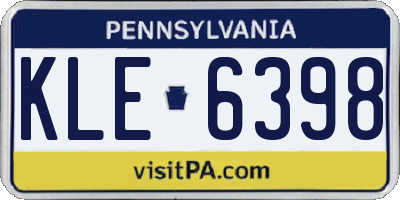 PA license plate KLE6398