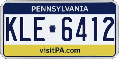 PA license plate KLE6412