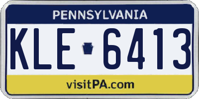 PA license plate KLE6413