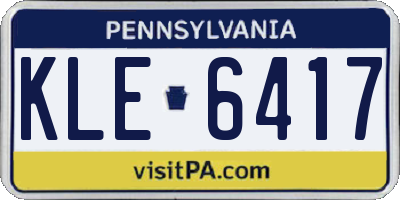 PA license plate KLE6417