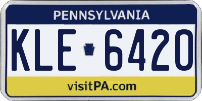 PA license plate KLE6420