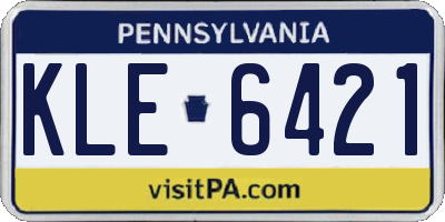 PA license plate KLE6421
