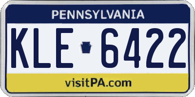 PA license plate KLE6422