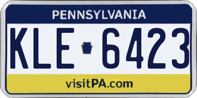 PA license plate KLE6423