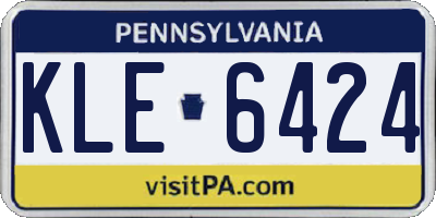 PA license plate KLE6424