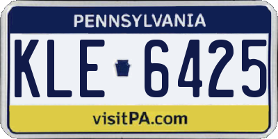 PA license plate KLE6425