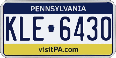 PA license plate KLE6430