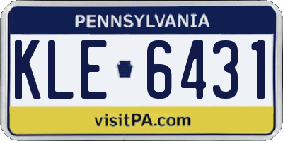 PA license plate KLE6431