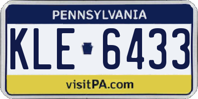 PA license plate KLE6433